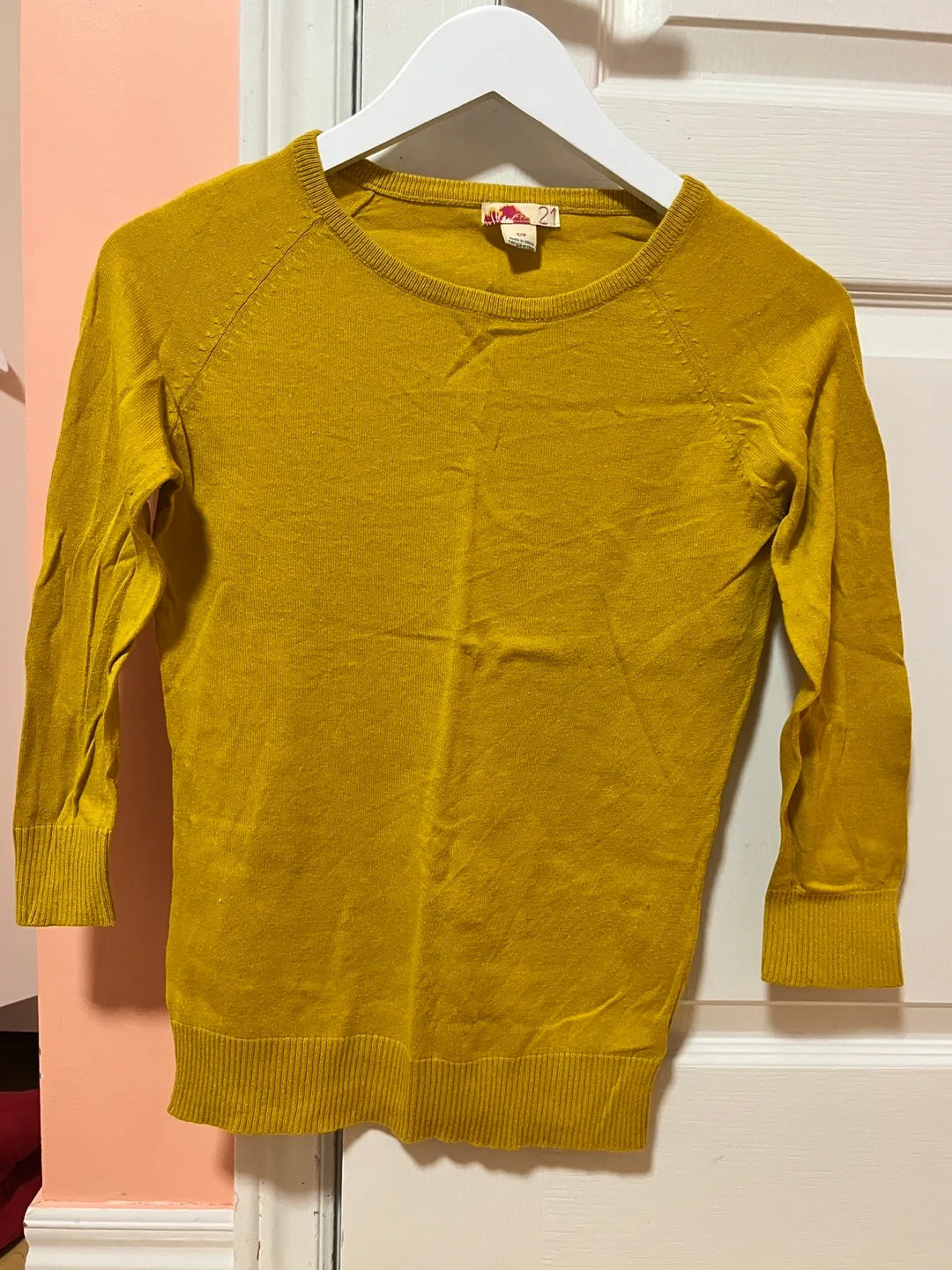Forever 21 Mustard Yellow Sweater - Size S thumbnail