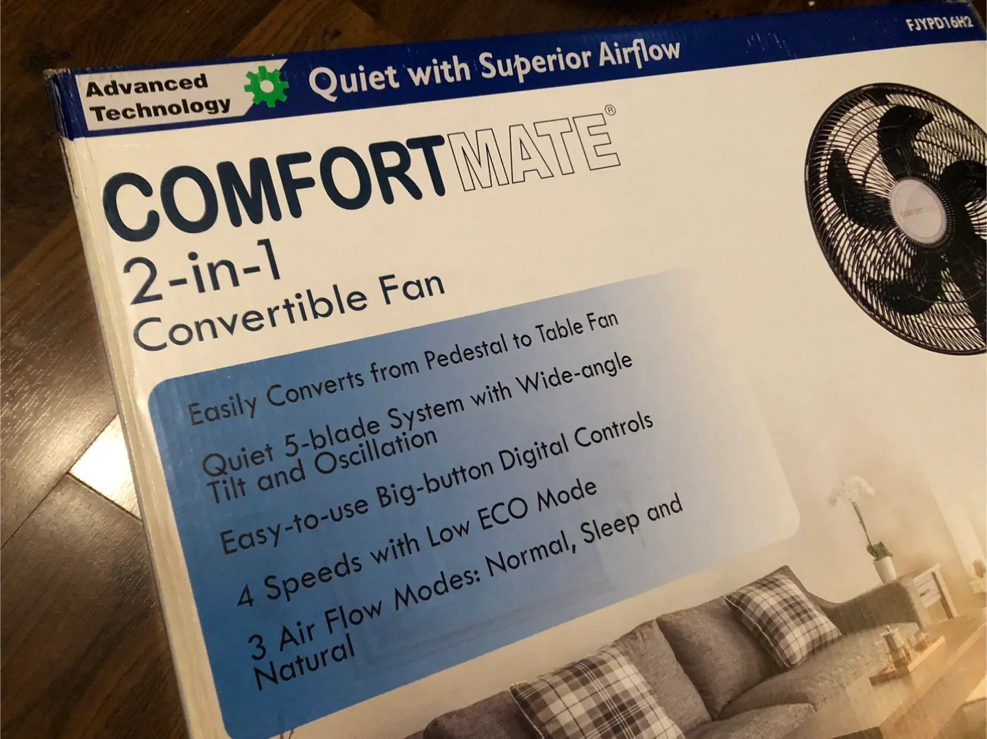 NEW IN BOX! ComfortMate 2-in-1 Convertible Fan! Beat the heat! image indicator(2)