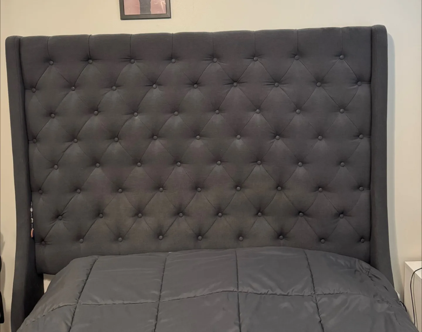 Grey Tufted Headboard queen size thumbnail