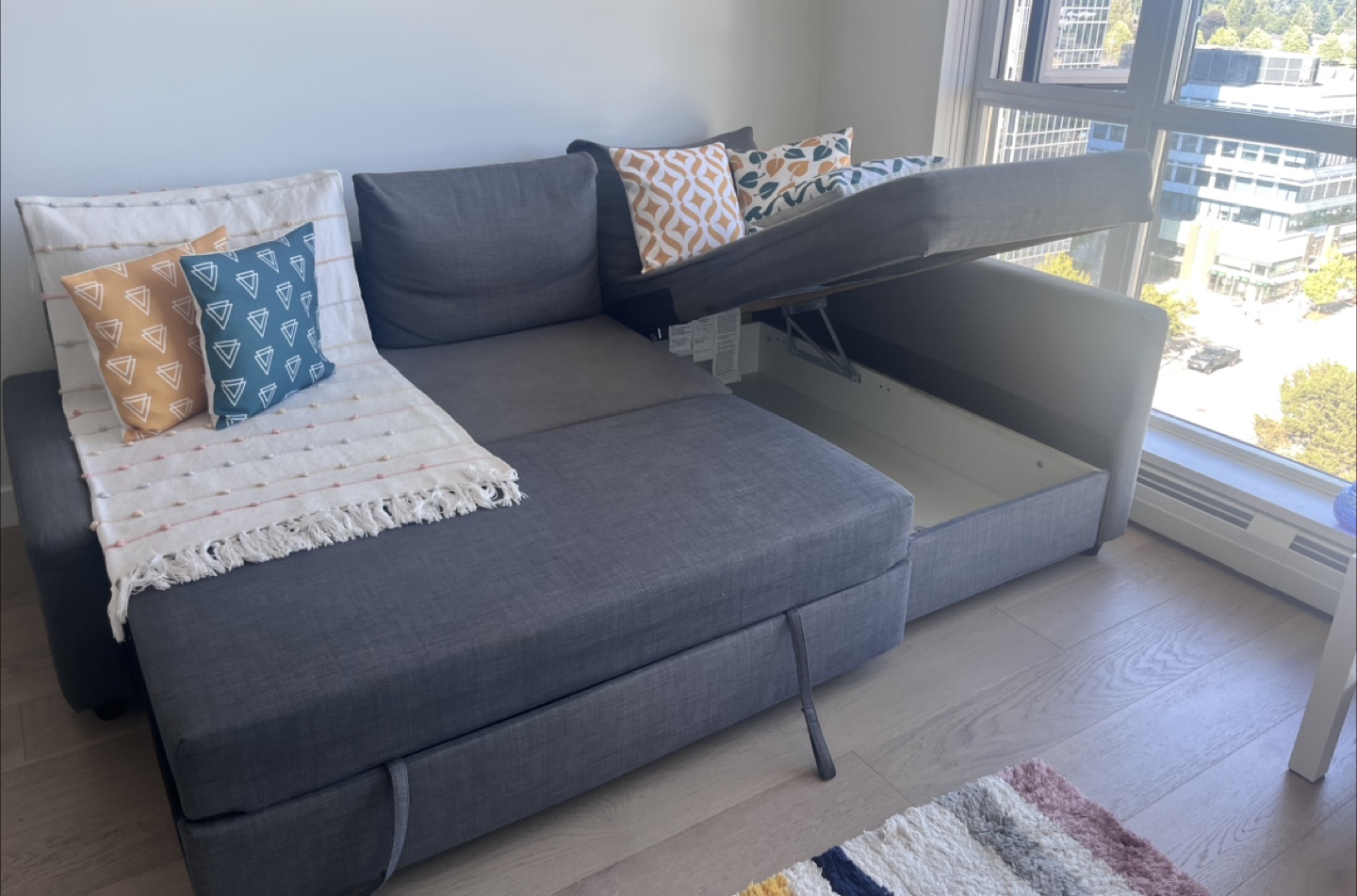 Grey Sofa Bed with Storage