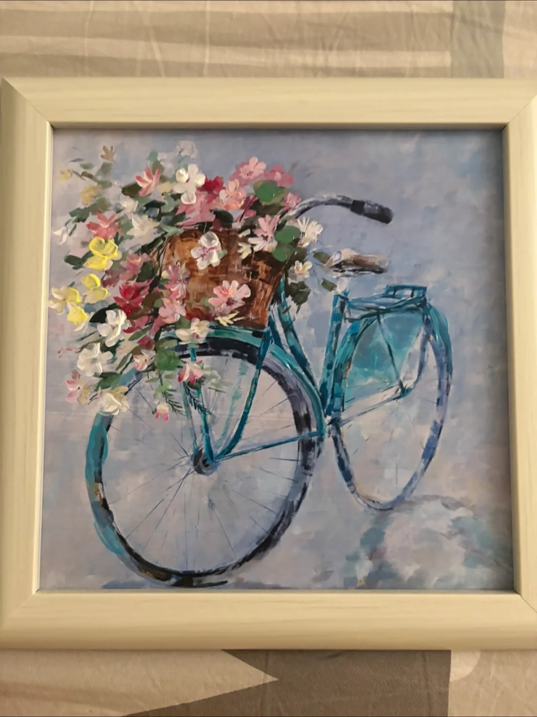 Framed Floral Bicycle Print thumbnail