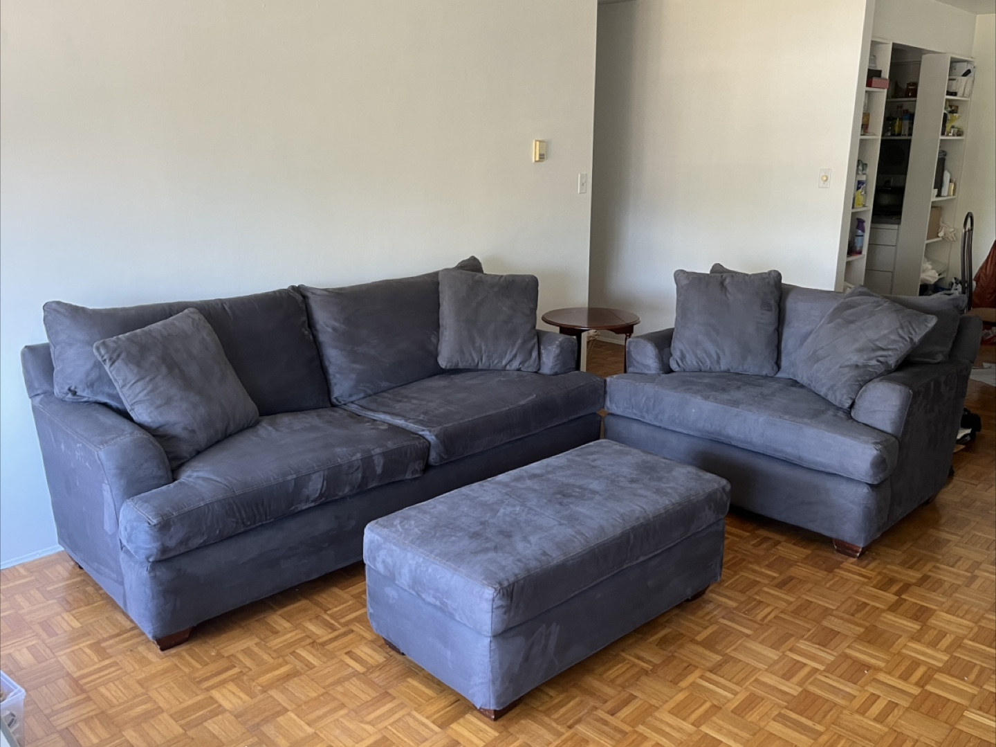 Grey Sofa, Loveseat & Ottoman Set