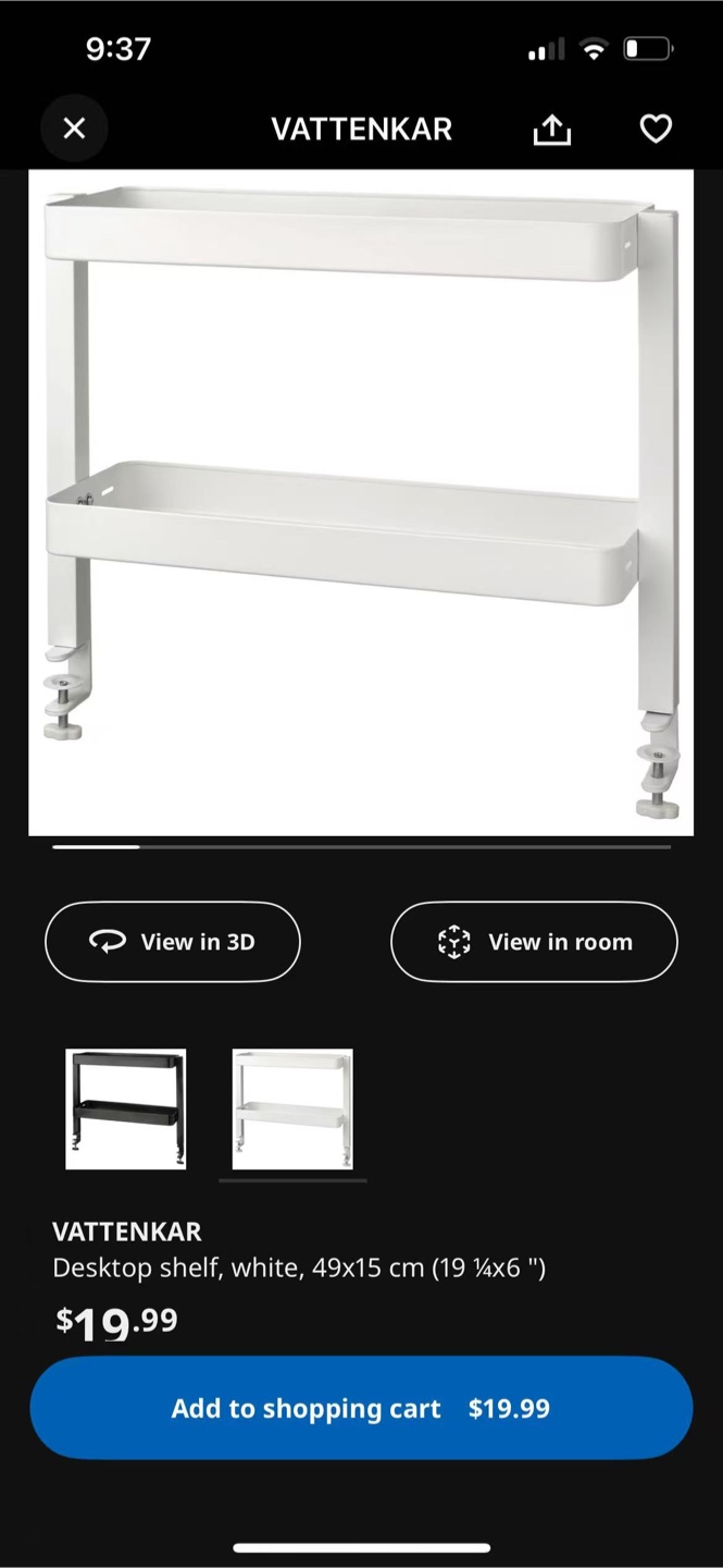 IKEA VATTENKAR Desktop Shelf - White - photo 3