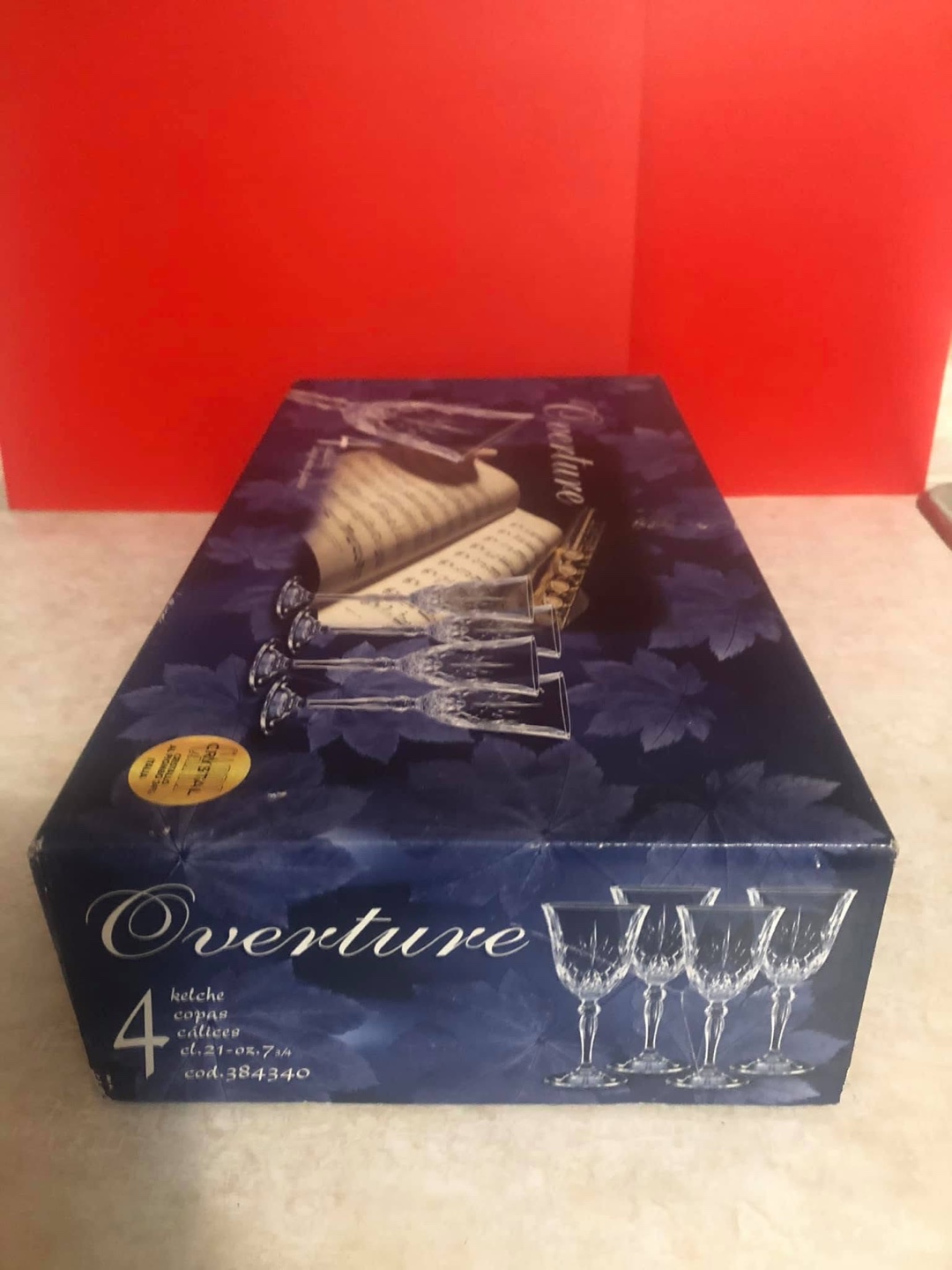 Overture Crystal 4 Large Wine Glasses