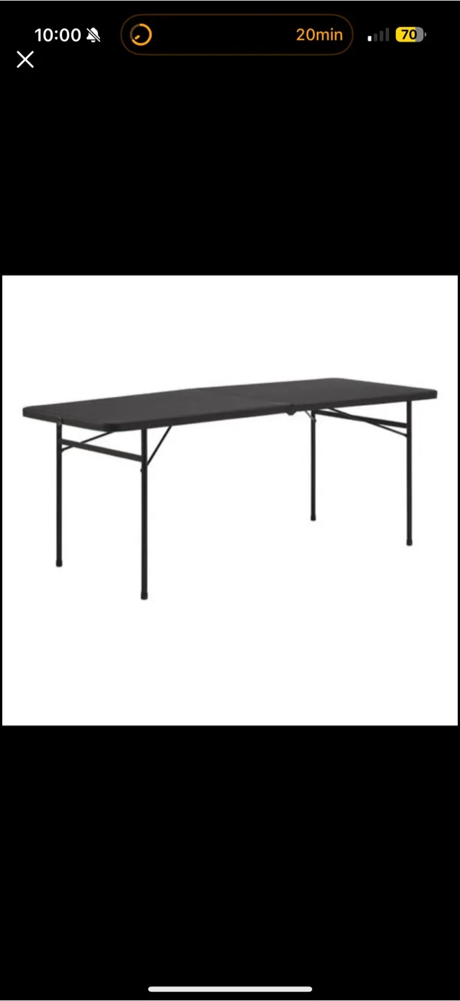 Black Folding Table - 72" x 30" thumbnail