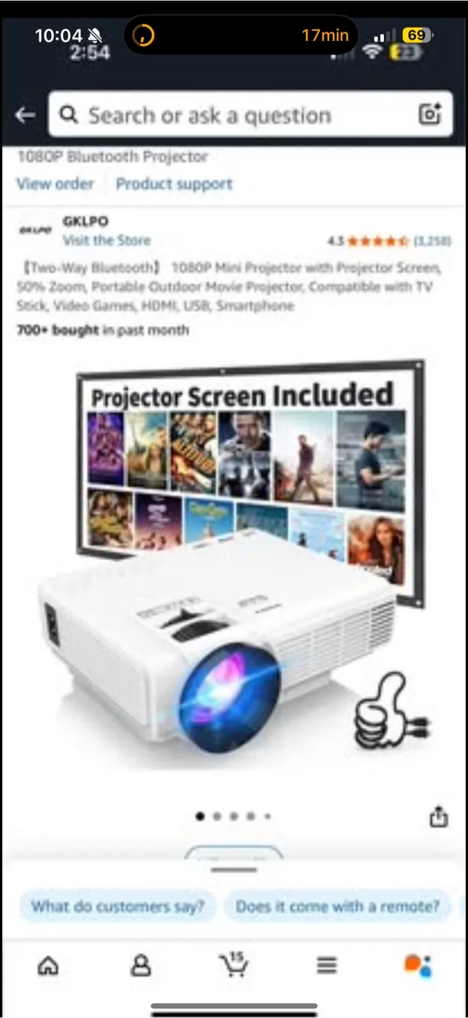 GKLPO 1080P Mini Projector thumbnail