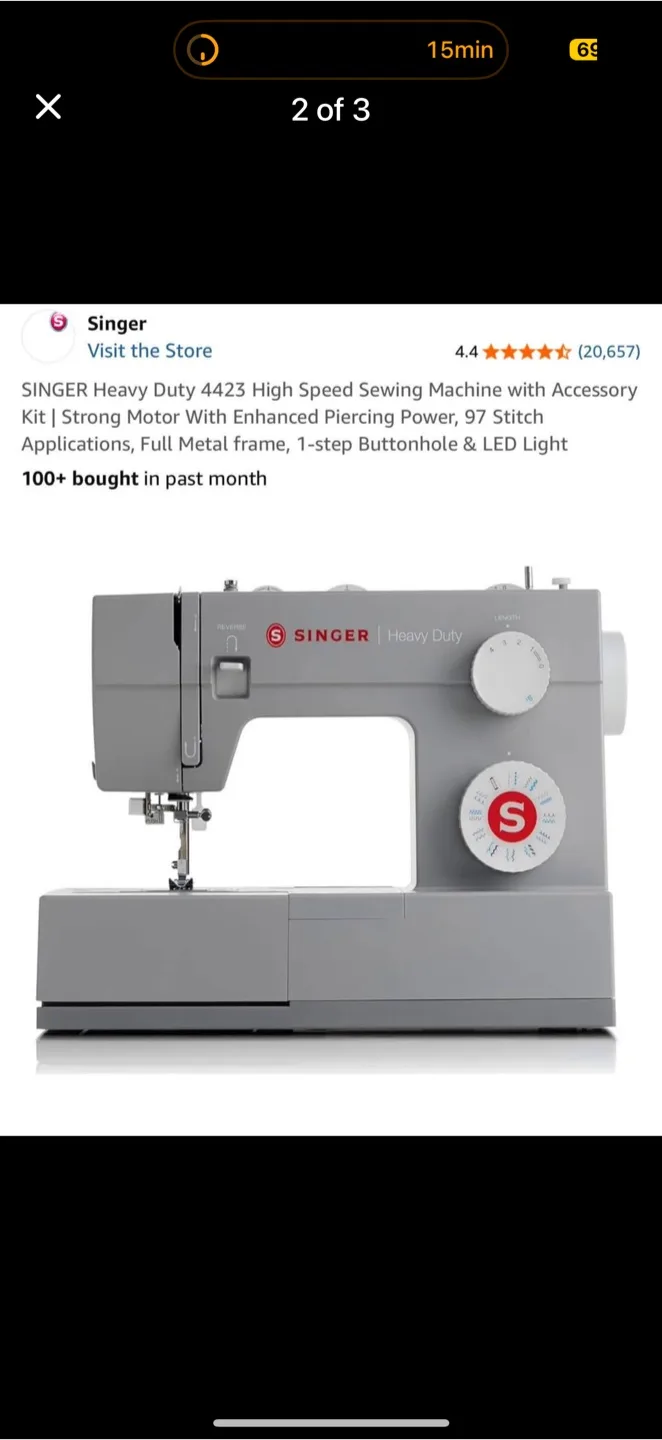 Singer Heavy Duty 4423 Sewing Machine thumbnail