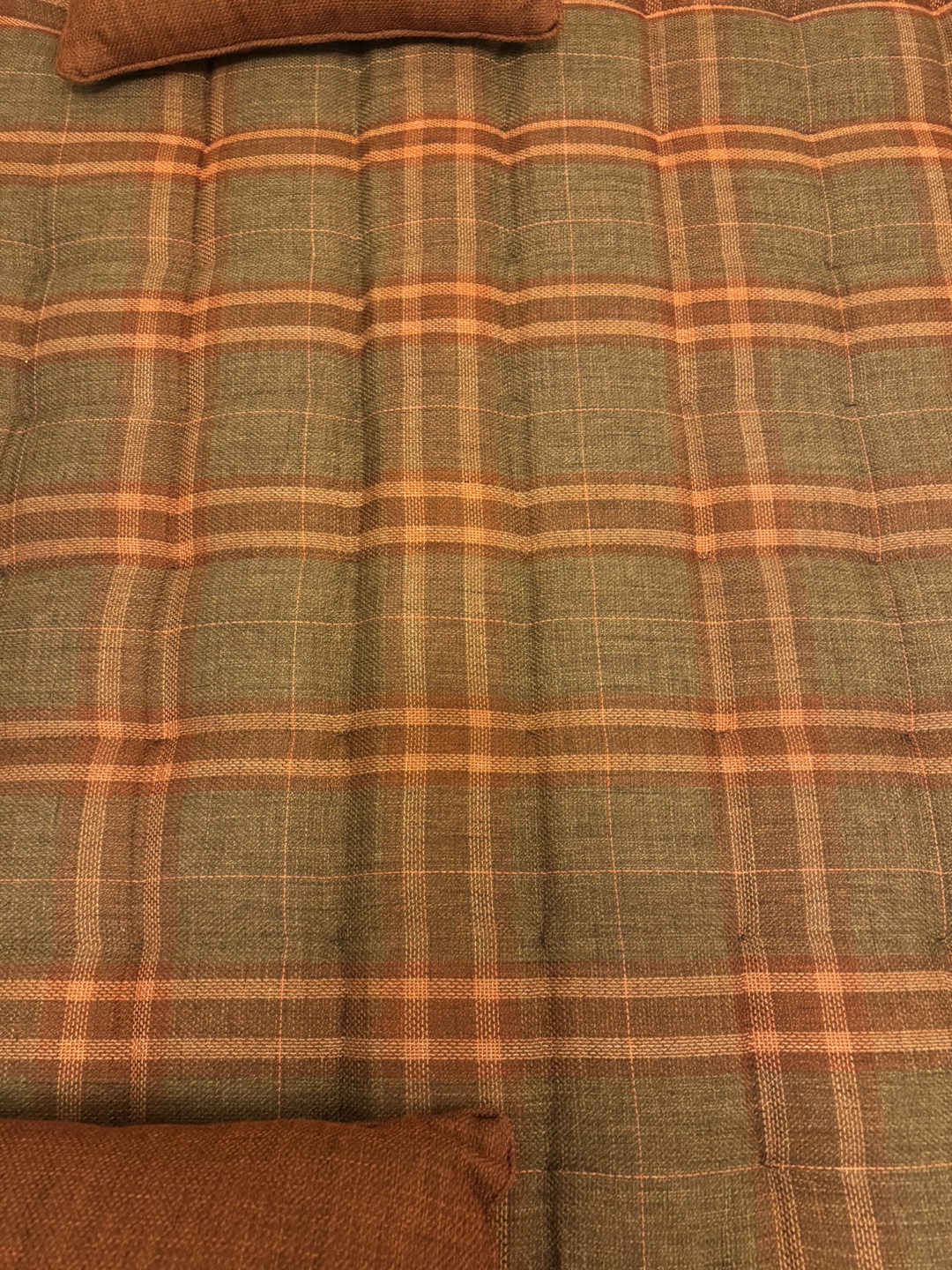 Vintage Plaid Sofa with Cushions & Ottoman - photo 4