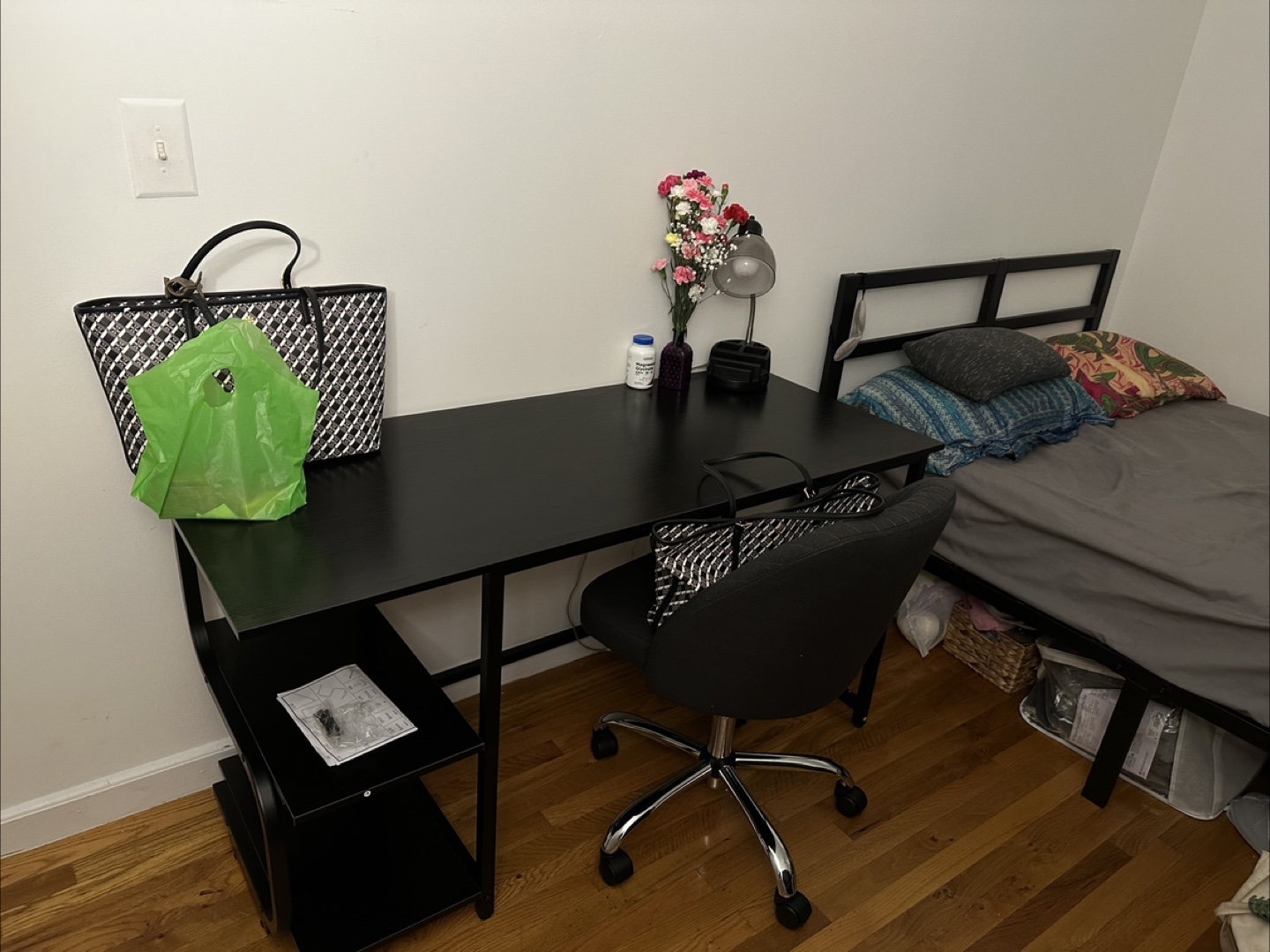 Black Desk with Shelves - photo 2
