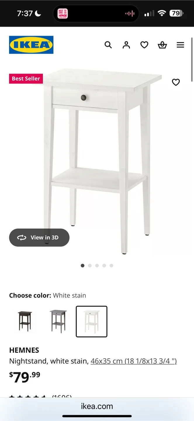 White Side Table with Drawer image indicator(3)