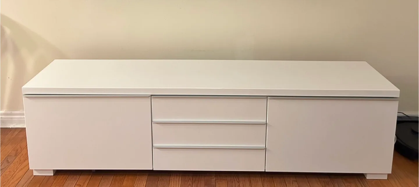 IKEA White TV Stand with Storage *MOVING SALE* thumbnail