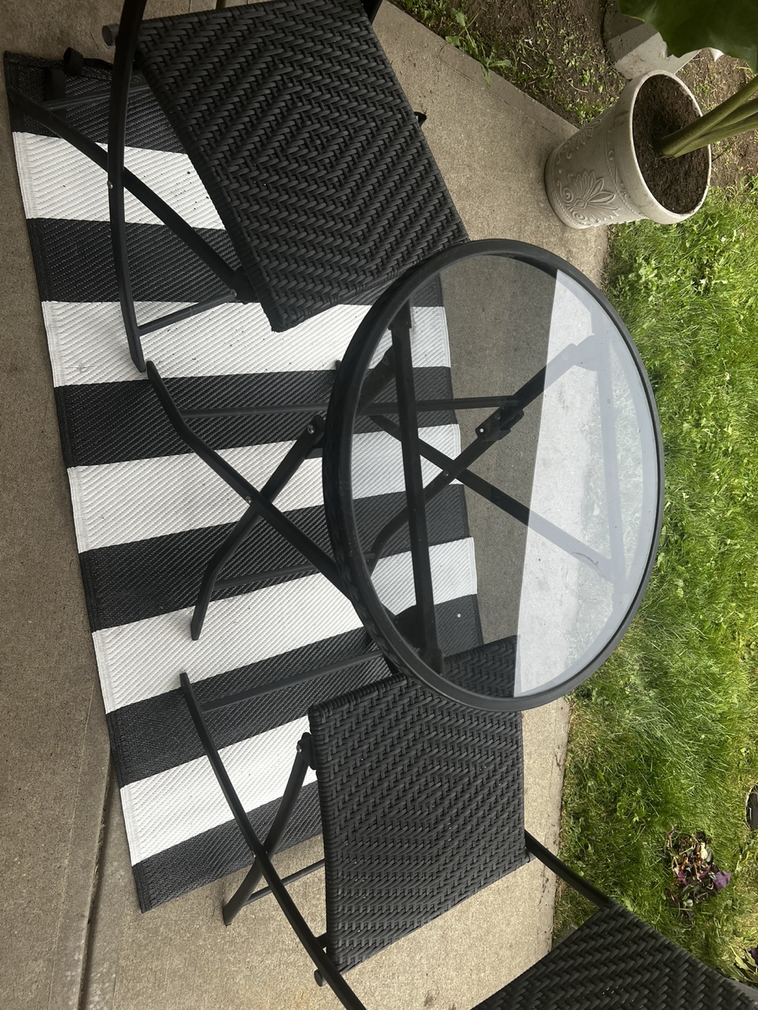 Black Wicker Patio Set - Table & 2 Chairs - photo 2