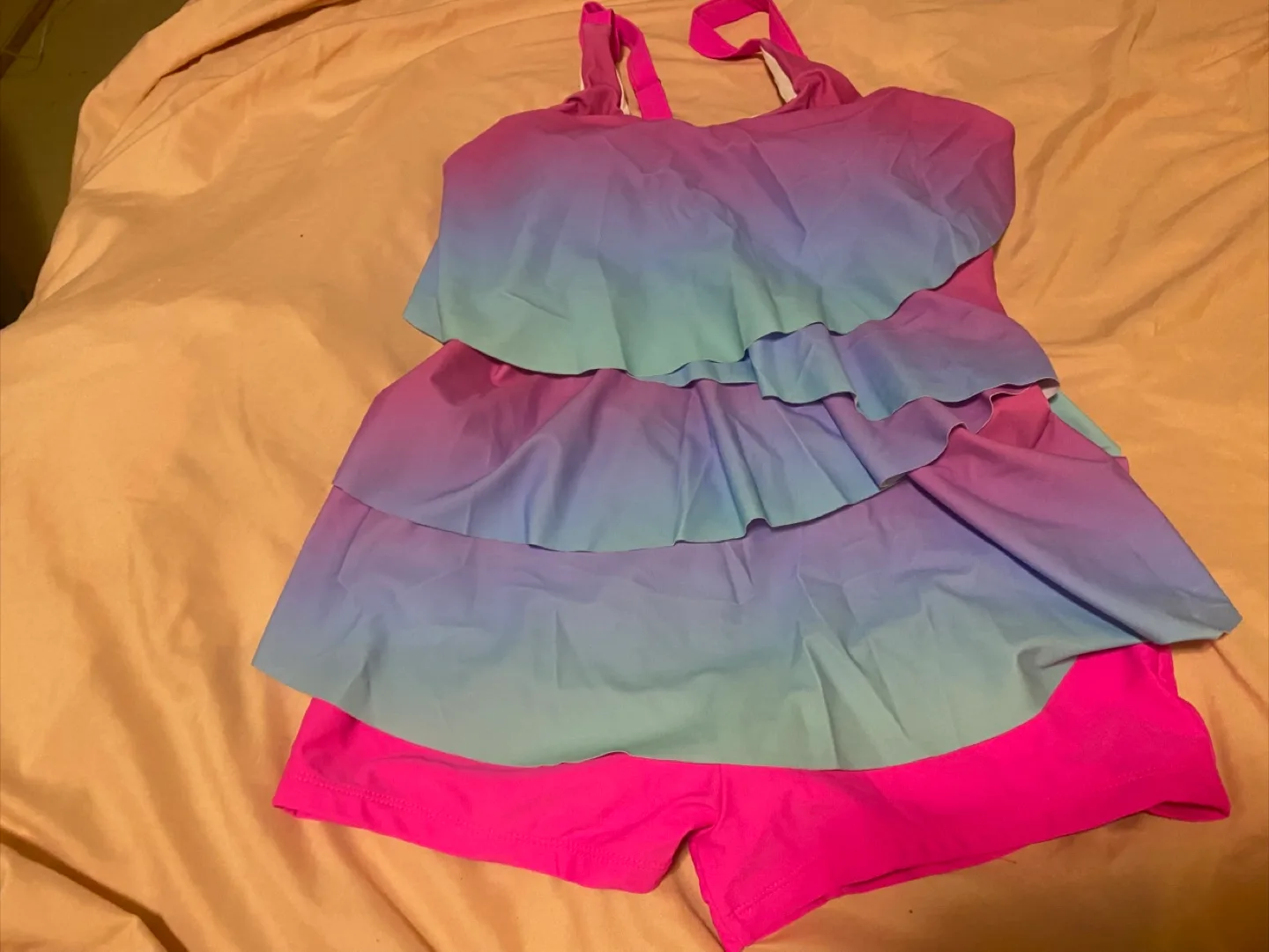 Multi coloured 2 piece xxl swimwear thumbnail
