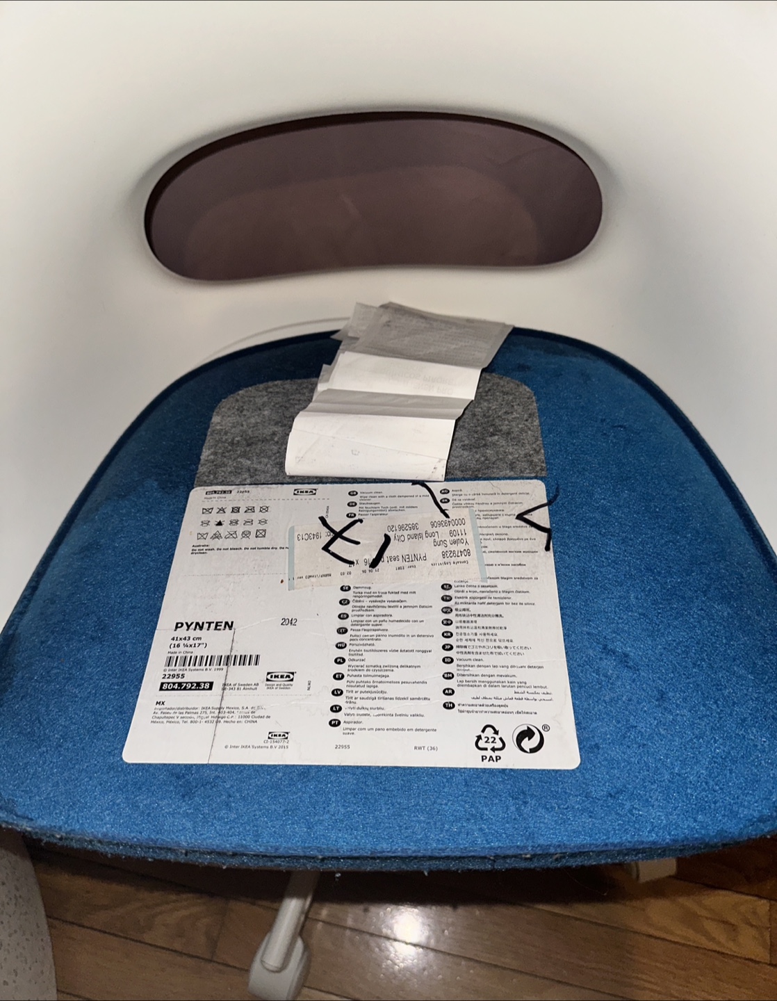 IKEA desk/make up chair + pad white/ blue - photo 3