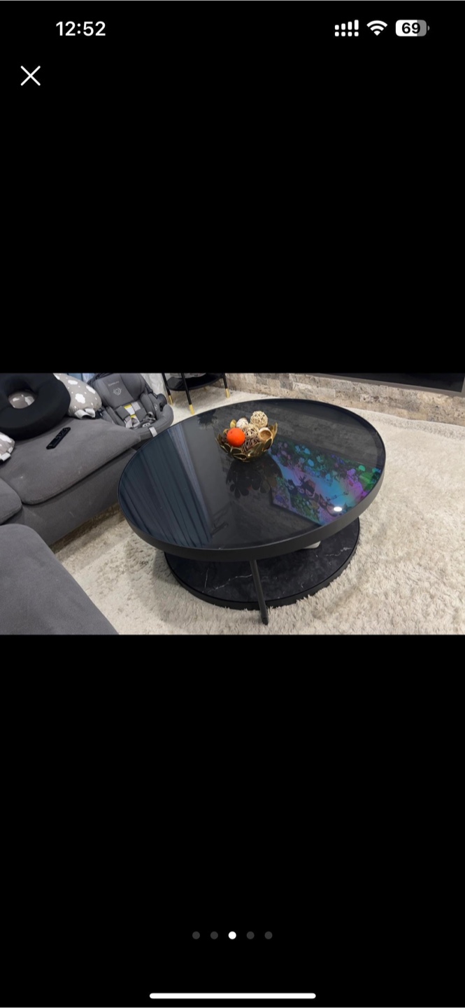 Round Black Coffee Table - photo 4