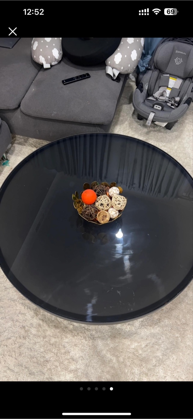 Round Black Coffee Table - photo 2