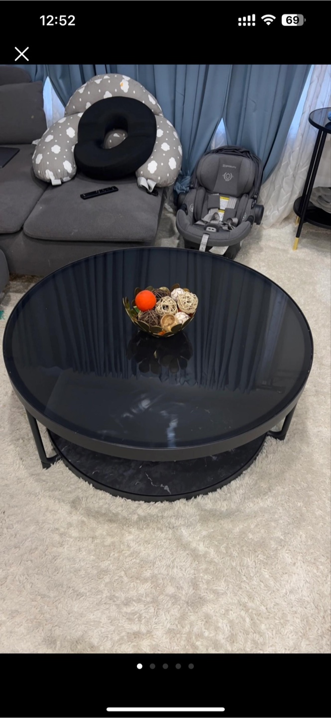 Round Black Coffee Table - photo 3