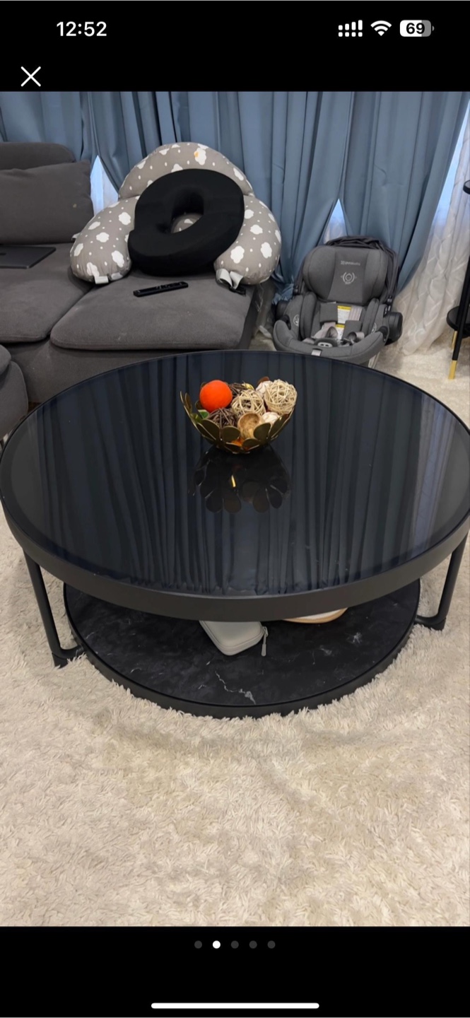 Round Black Coffee Table