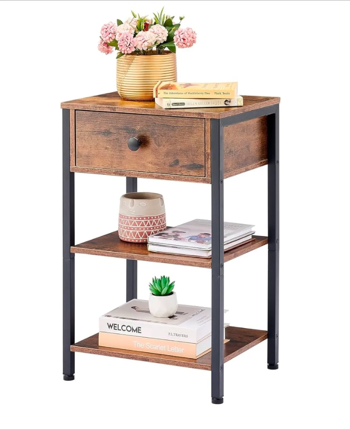 Side Table with Drawer & Storage Shelf thumbnail