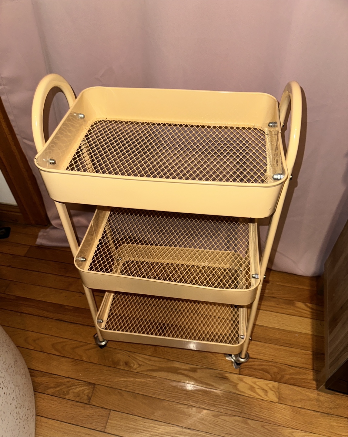 3-Tier Rolling Cart, Metal Rolling Storage Cart - photo 3