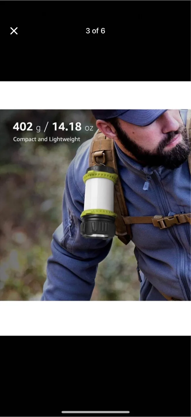 Rechargeable LED Camping Lantern - Power Bank, brand new image indicator(3)