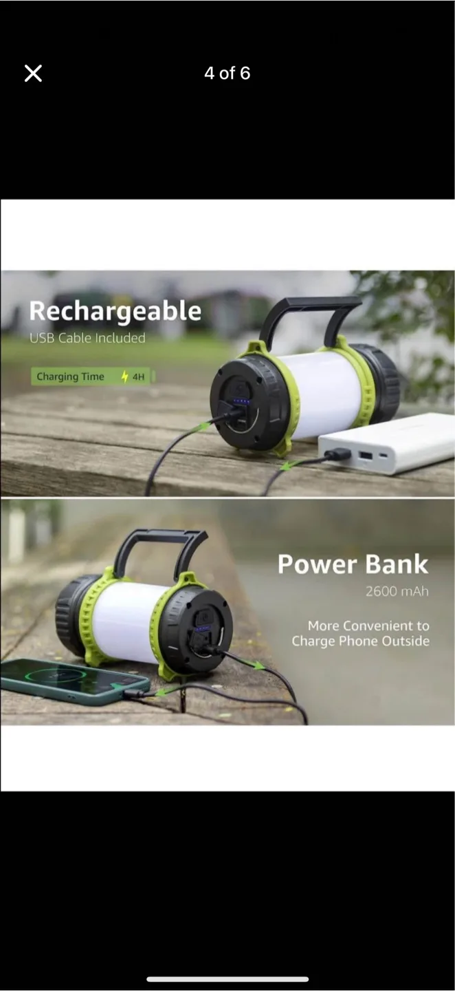 Rechargeable LED Camping Lantern - Power Bank, brand new image indicator(4)
