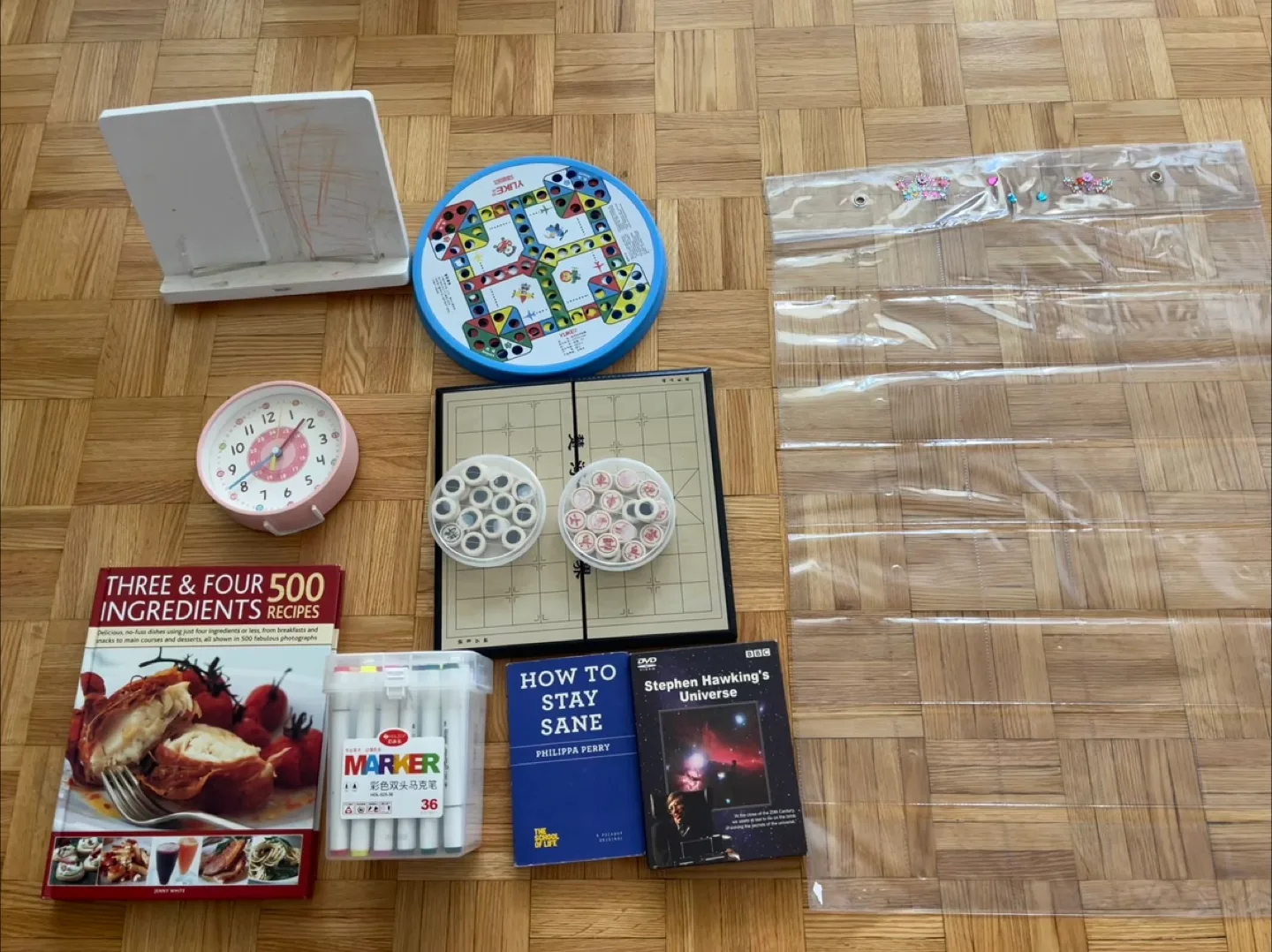 Assorted Items: Book, Markers, Game thumbnail