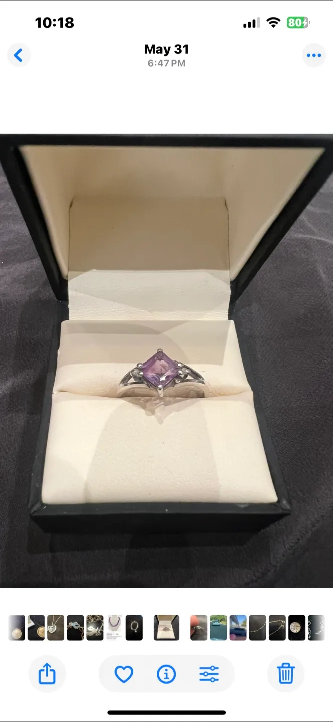 Amethyst 2 carat 925 Silver Ring thumbnail