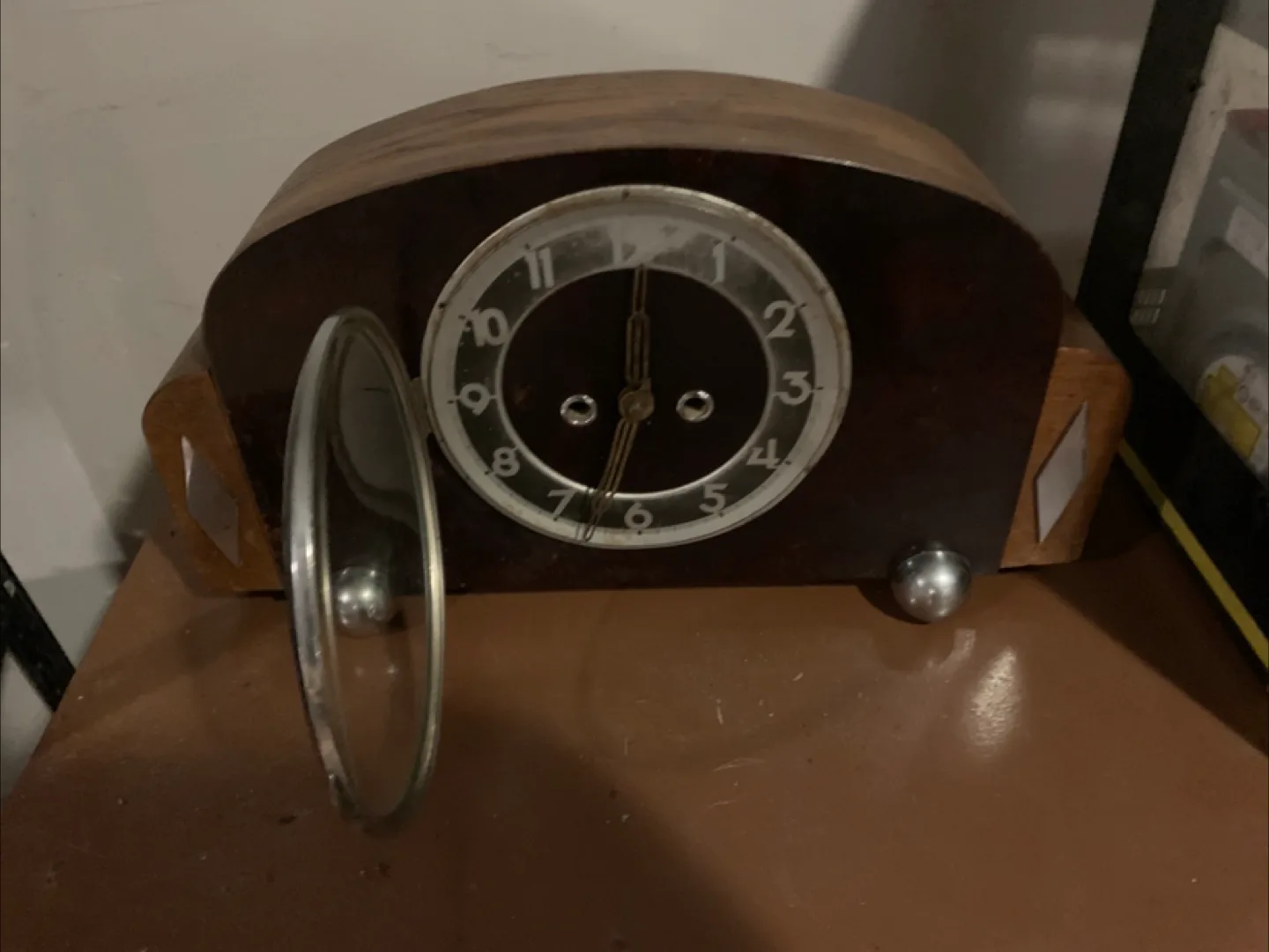 Mid century modern winding chime clock thumbnail