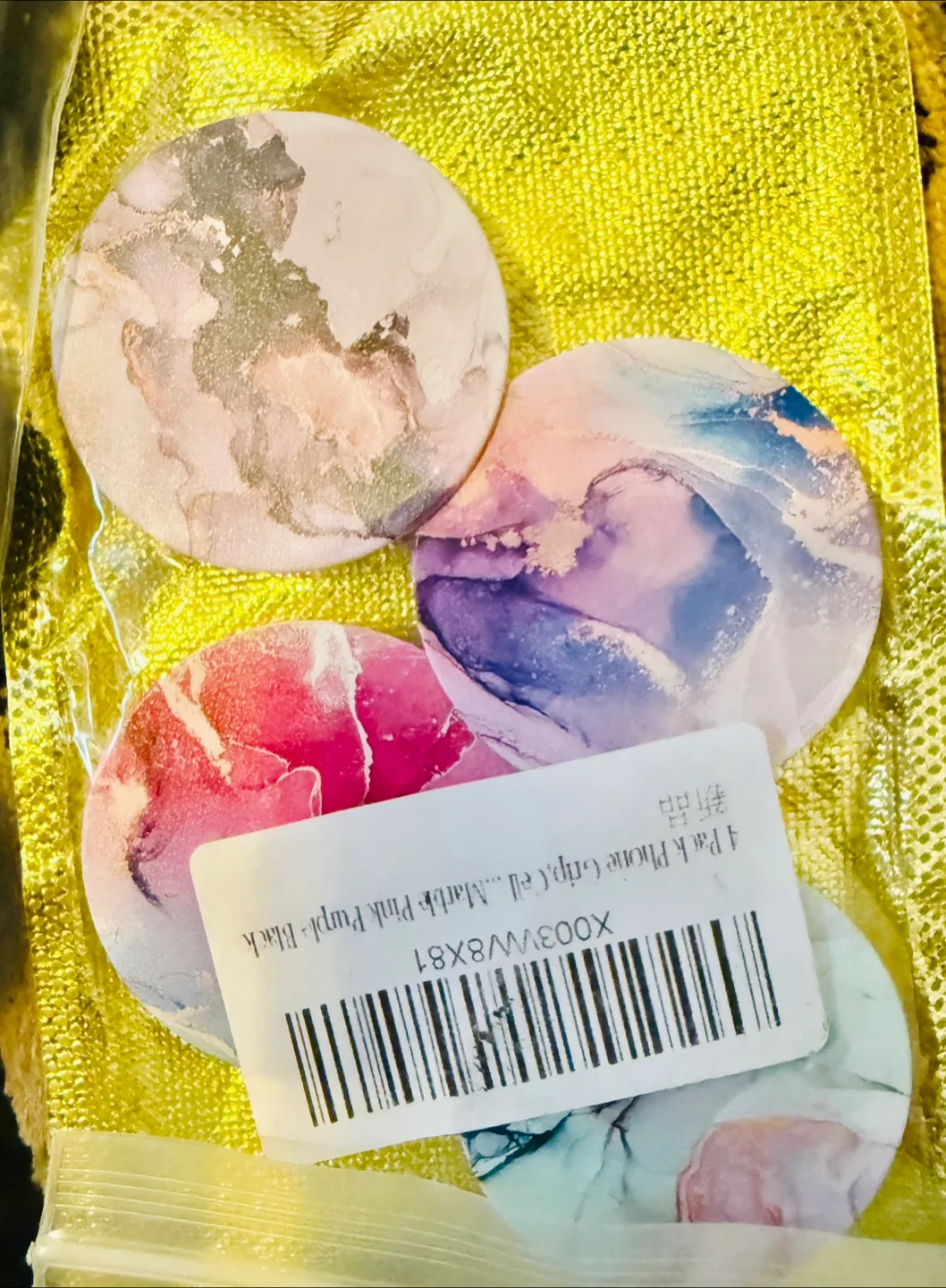 New 4-Pack Phone Grips - Marble, Floral, Hearts image indicator(3)