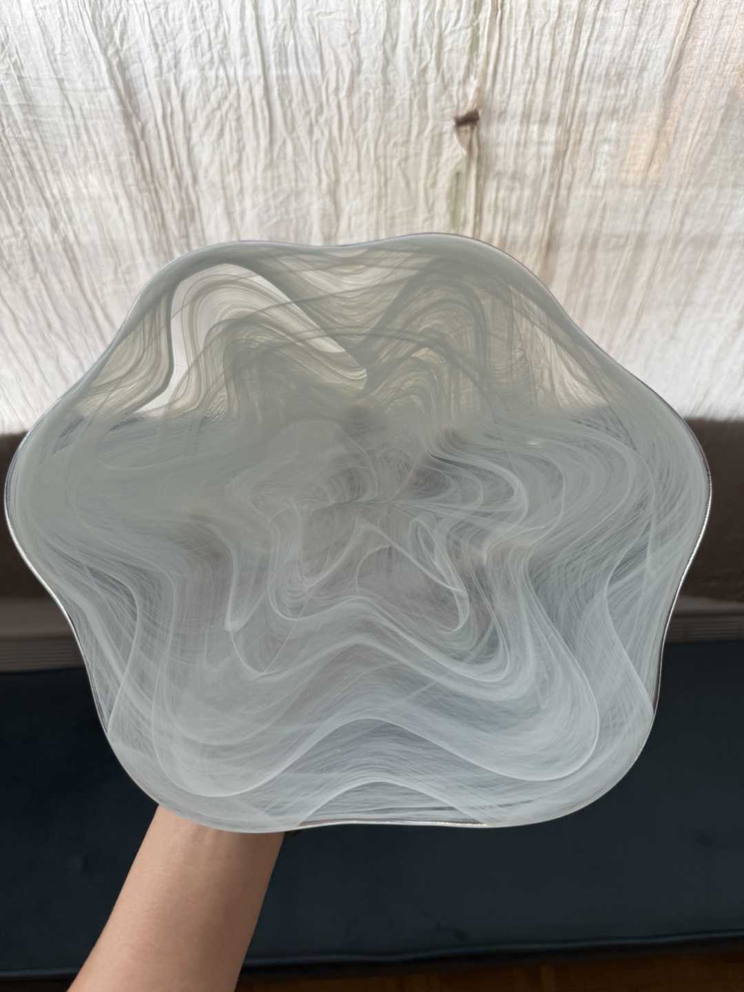 White Swirl Glass Bowl - photo 5