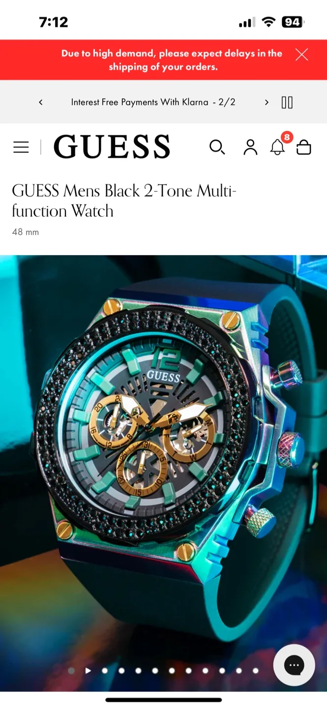 GUESS Mens Black 2-Tone Multi-function Watch thumbnail