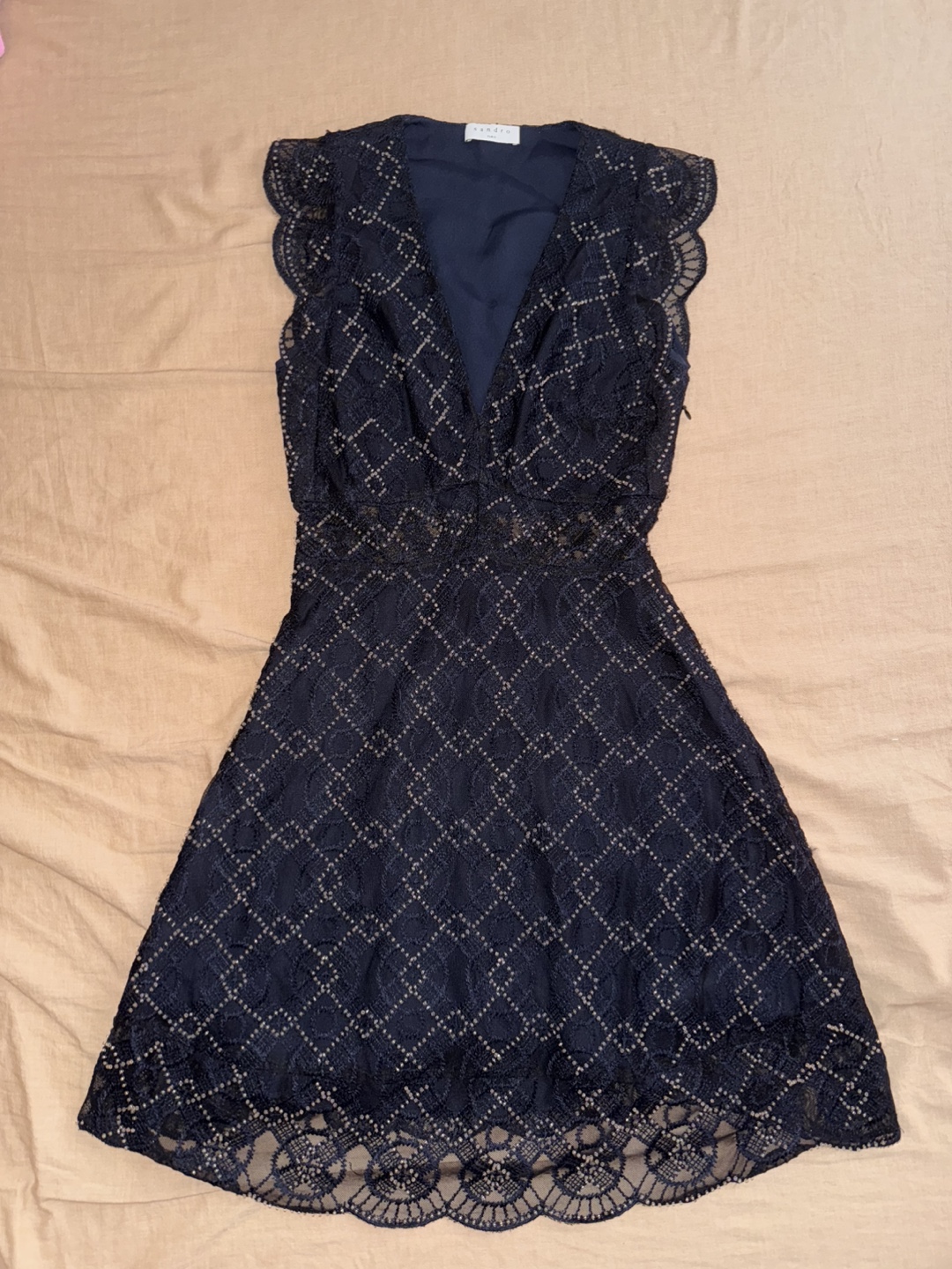 Sandro Paris Navy Lace Dress