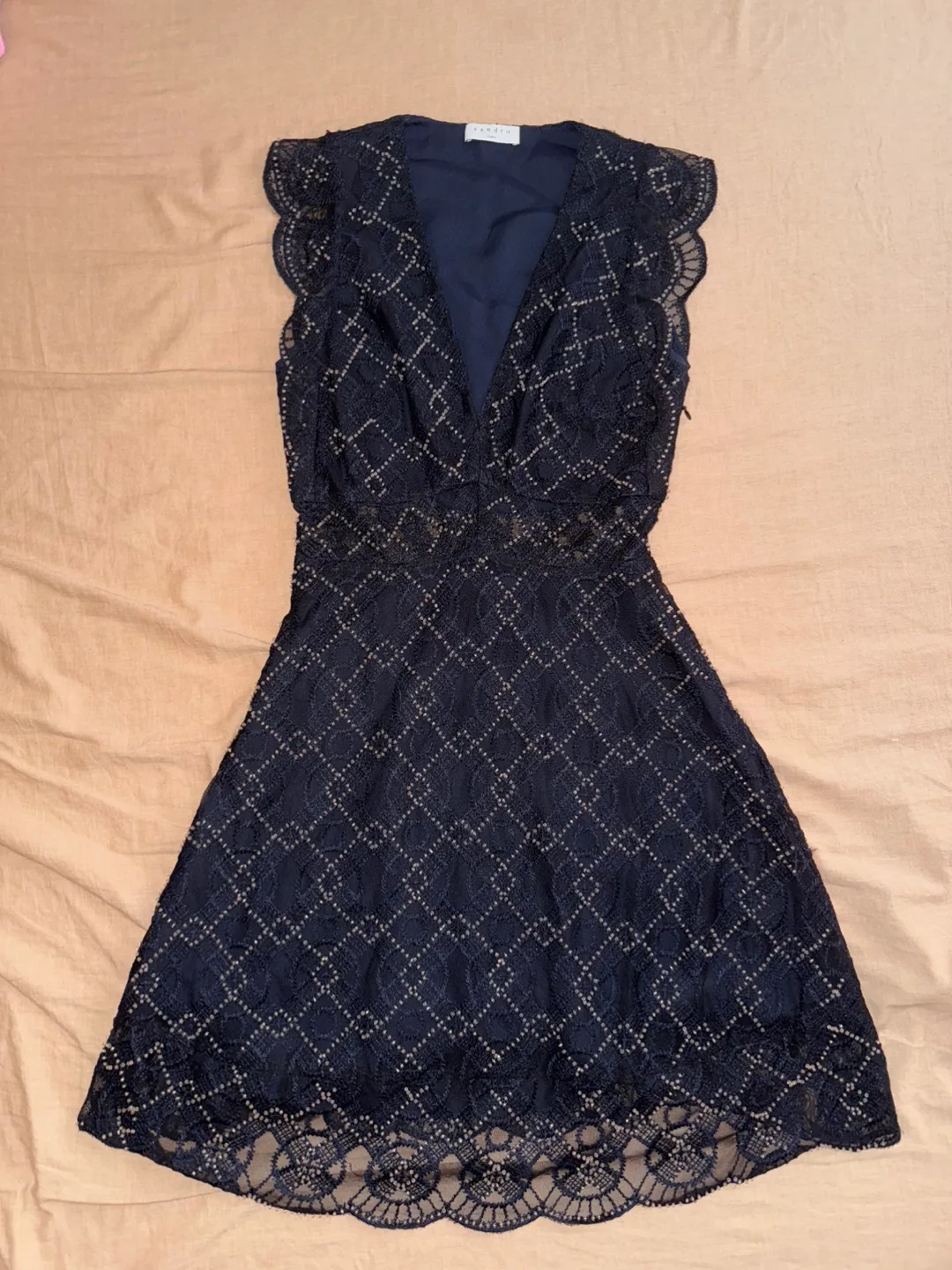 Sandro Paris Navy Lace Dress thumbnail