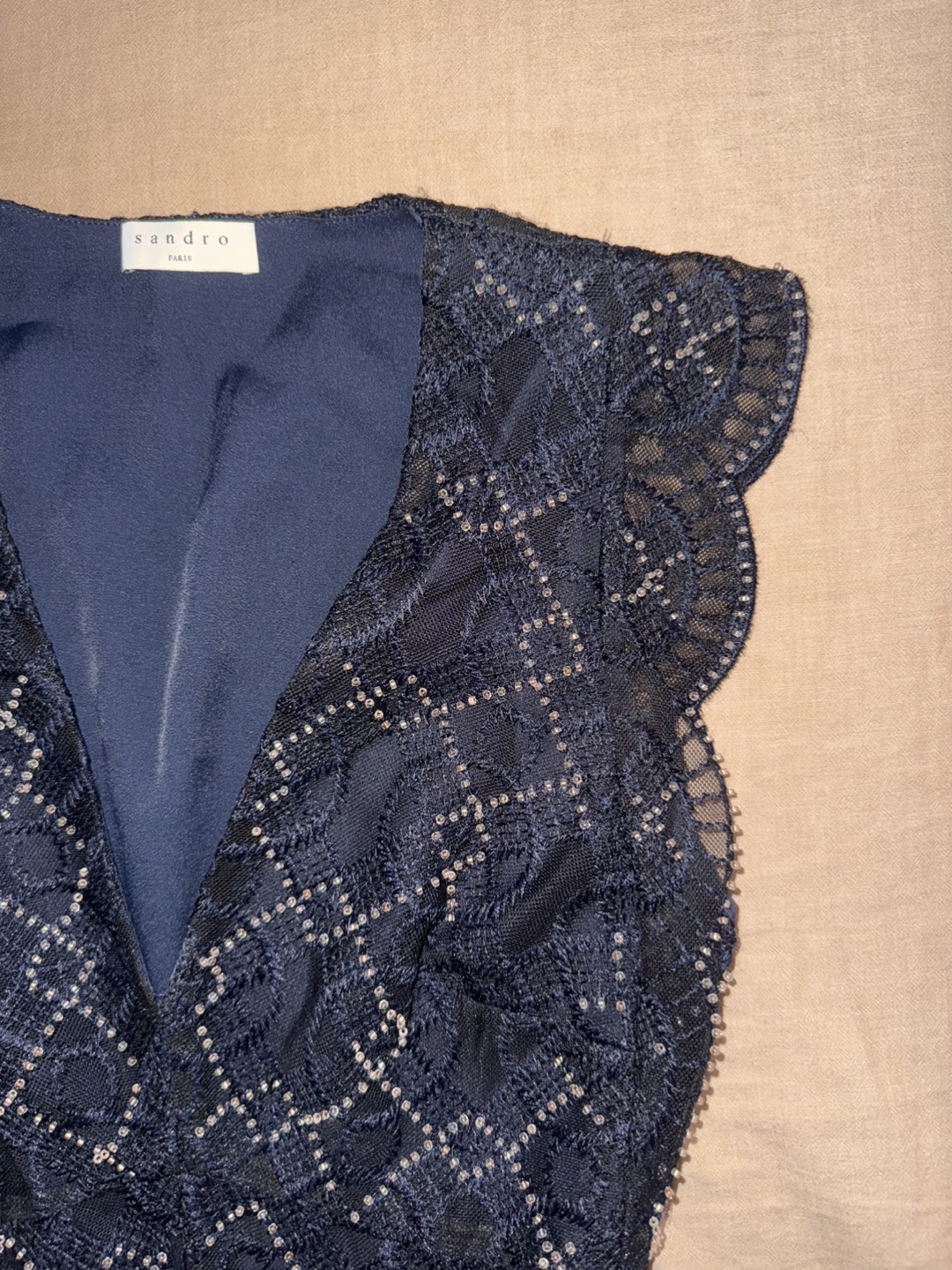 Sandro Paris Navy Lace Dress - photo 4
