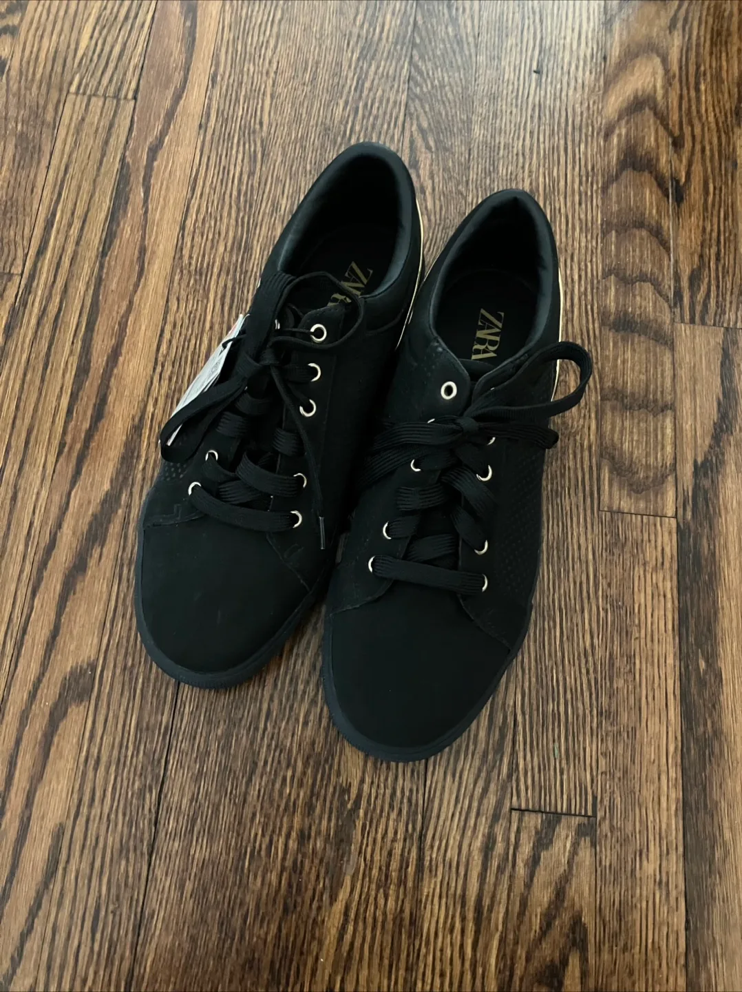 Zara Black Sneakers - Size 42 (Men's 9) thumbnail
