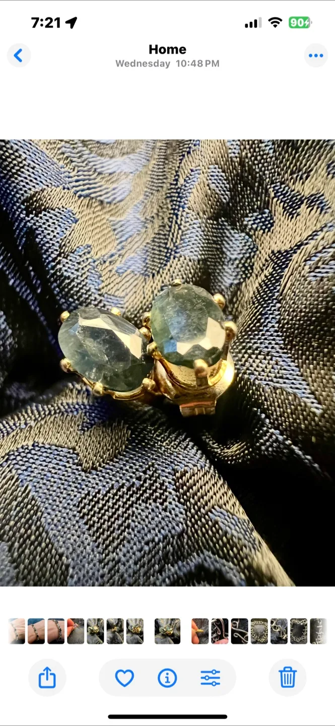 Vintage Sapphire Earrings gold toned earrings thumbnail