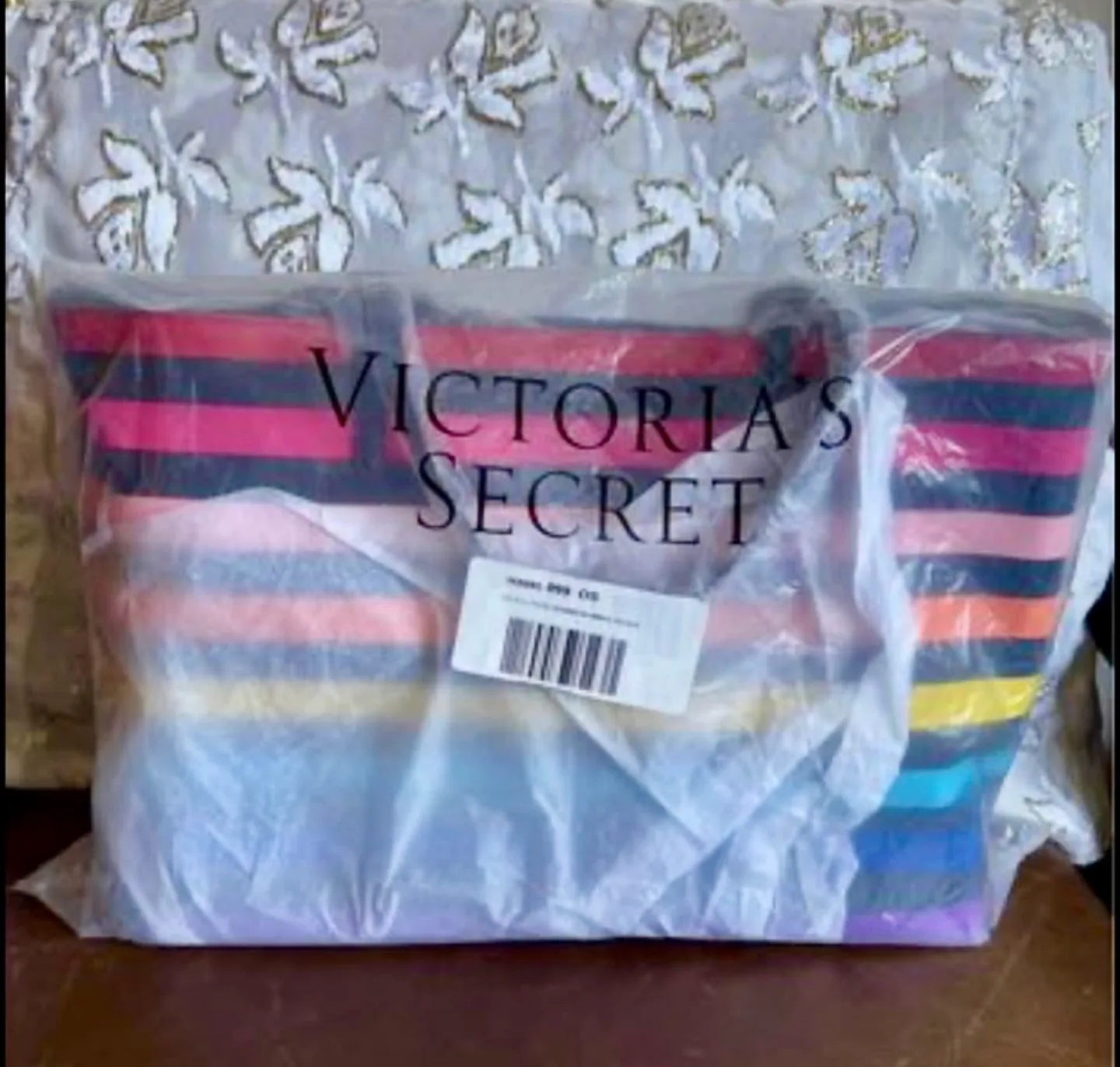 Victoria’s Secret Rainbow Striped Tote Bag (NEW!) thumbnail