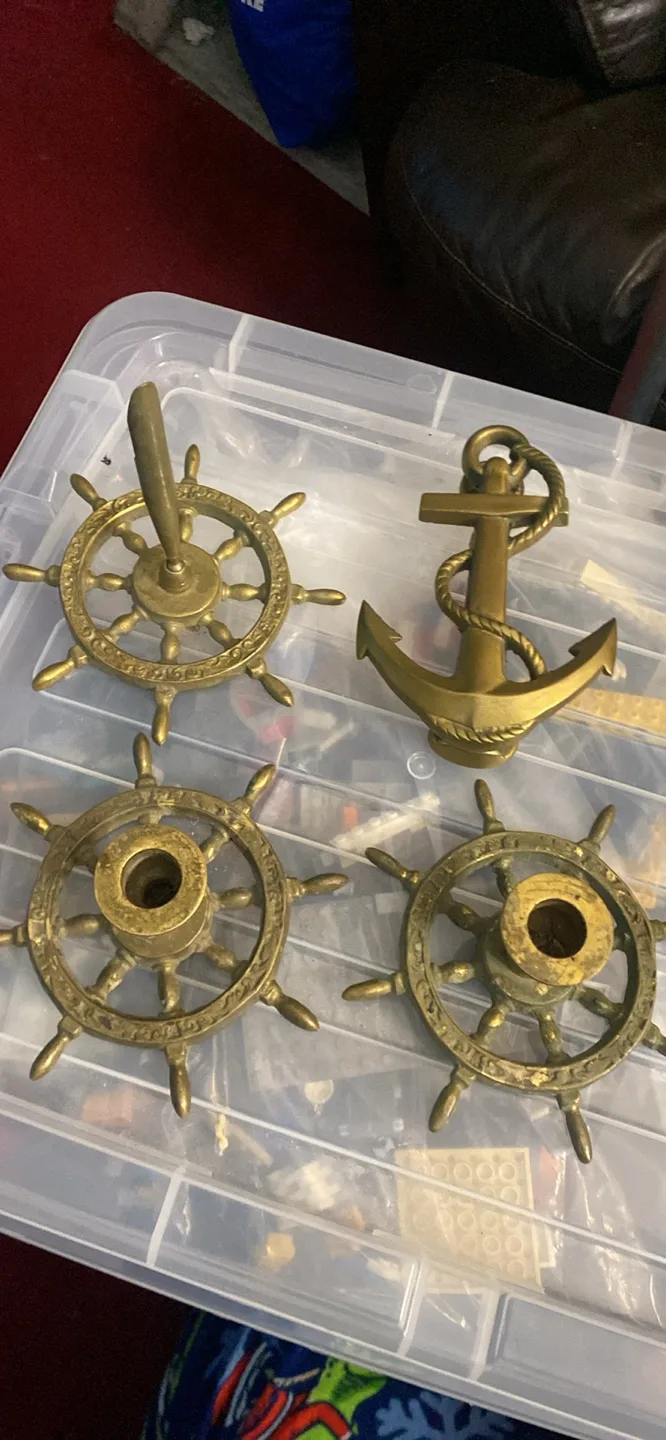 Vintage Brass Nautical Decor Set thumbnail
