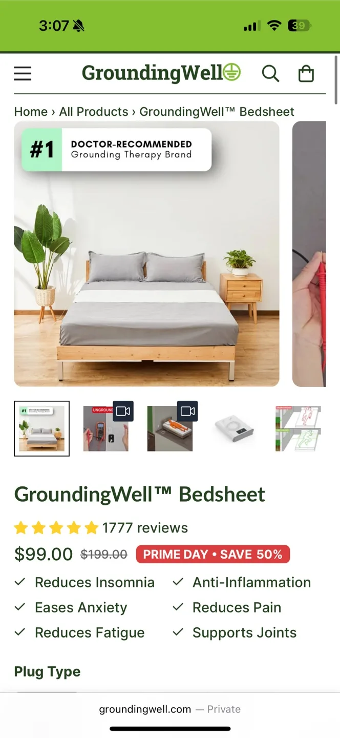 GroundingWell Bedsheet - Doctor Recommended! thumbnail