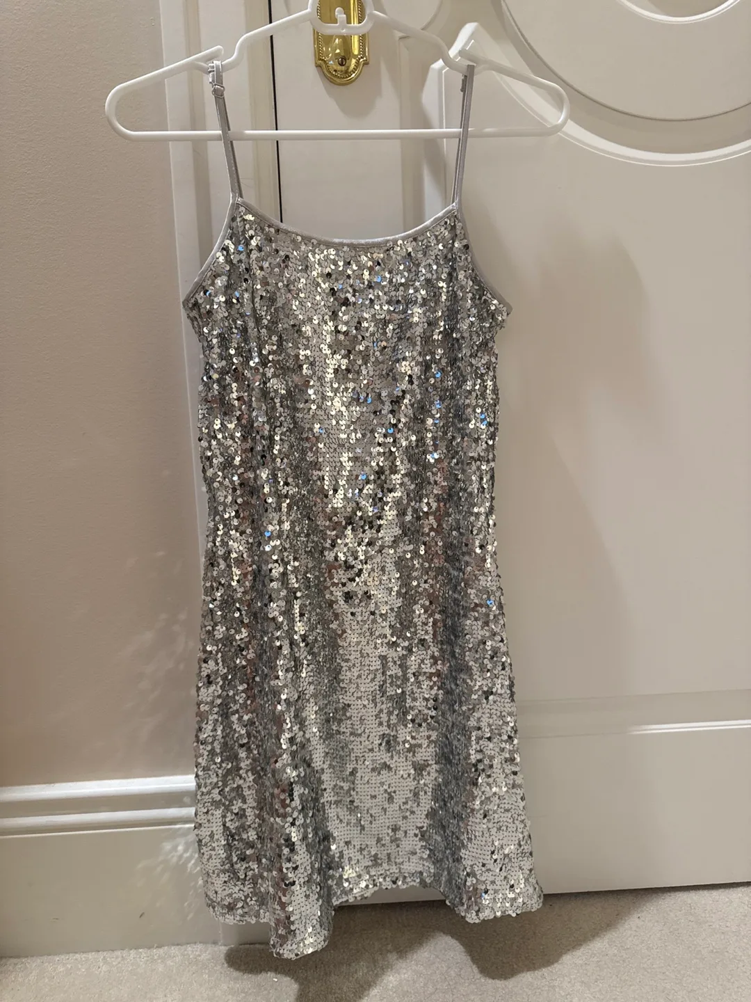 Silver Sequin Mini Dress - Size XS thumbnail