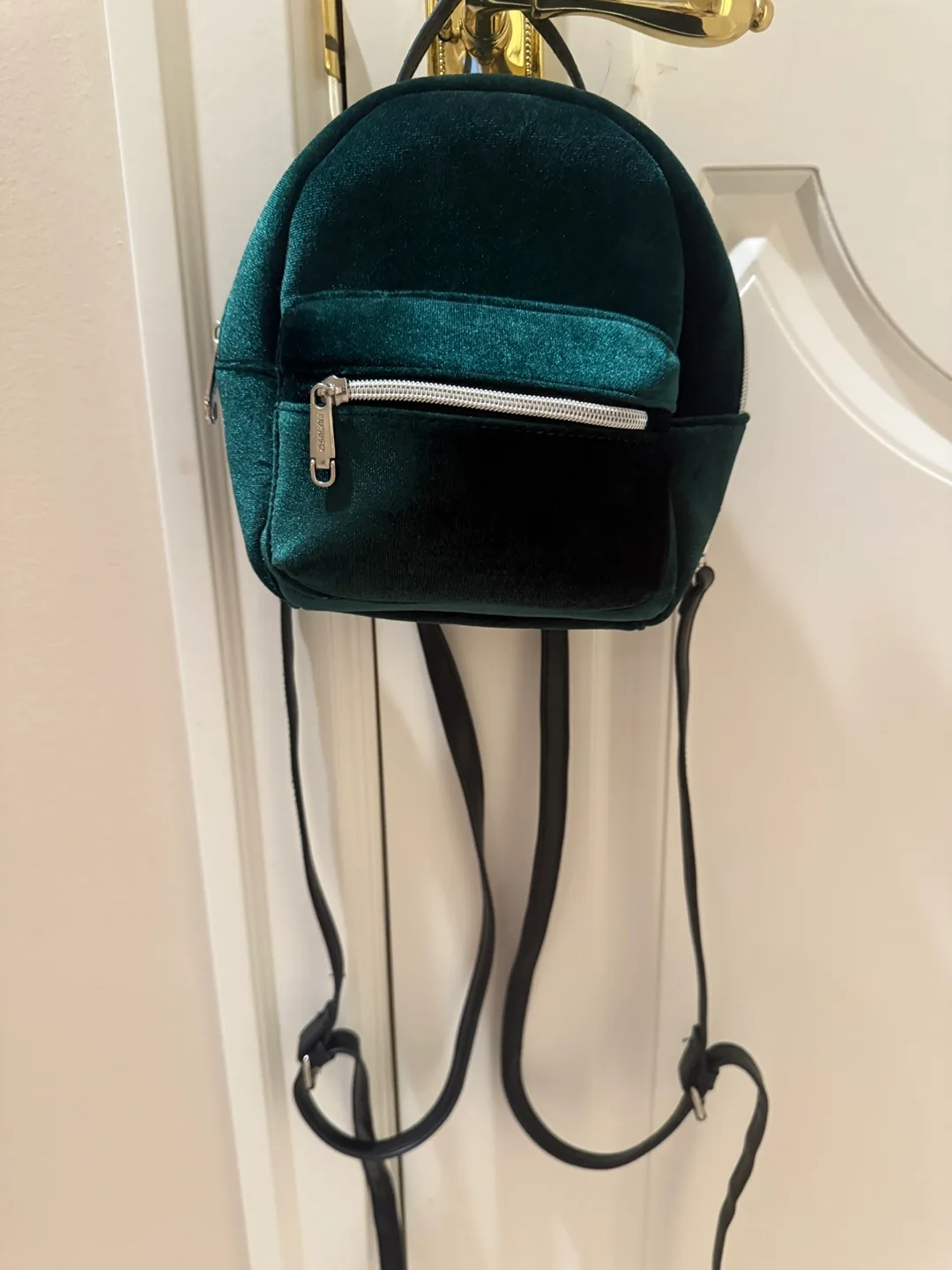 Green Velvet Mini Backpack thumbnail