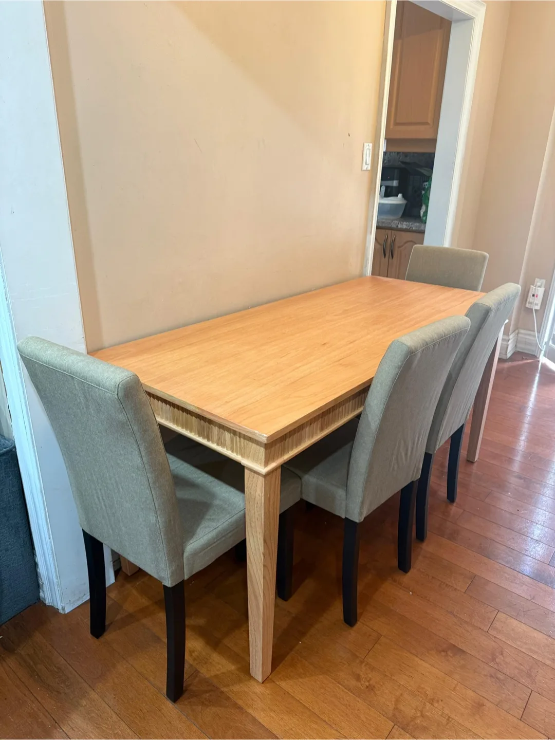 Wooden Dining Table with four Chairs thumbnail