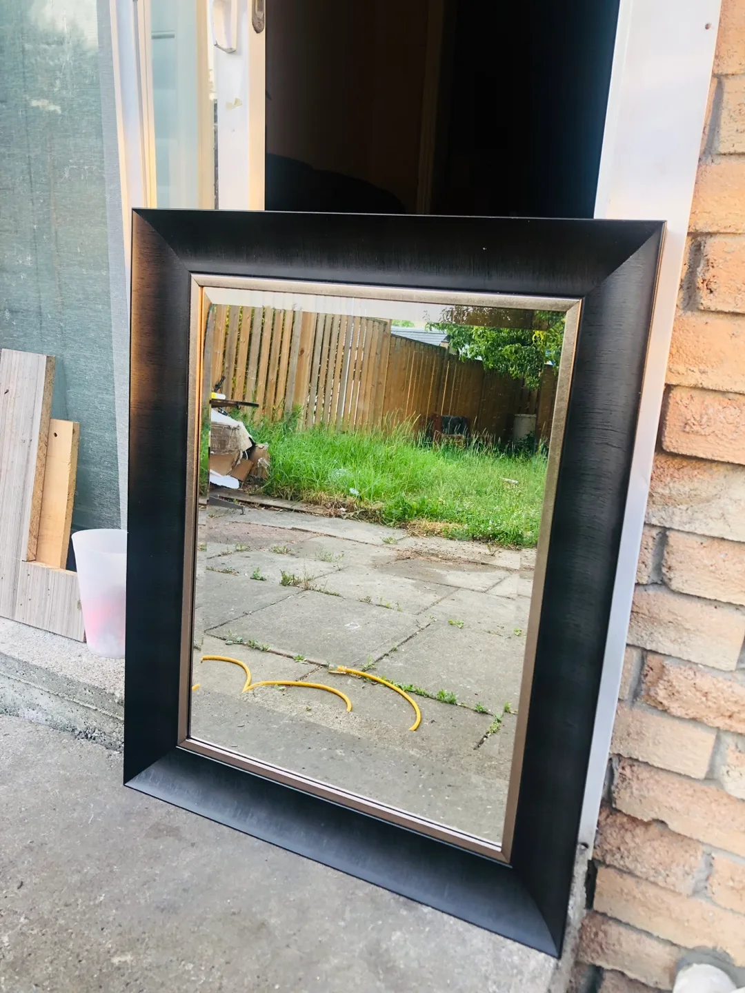Framed Wall Mirror - Black thumbnail