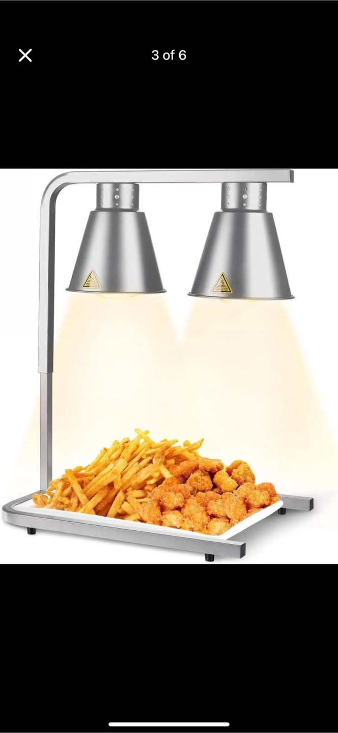 Food Heat Lamp-2 Rapid-Heating Bulbs Included