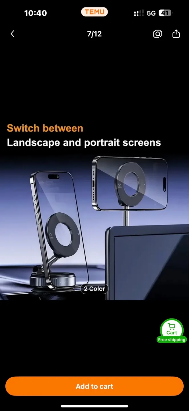 360° Rotating Magnetic Phone Stand for iPhone 16/15/14/12 thumbnail
