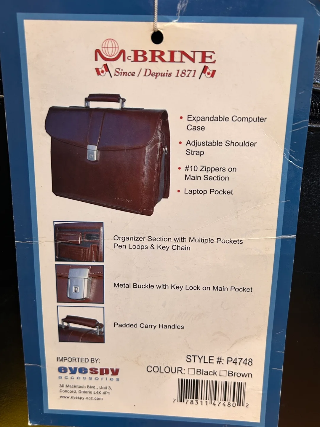 Brand new old school black brief case image indicator(4)