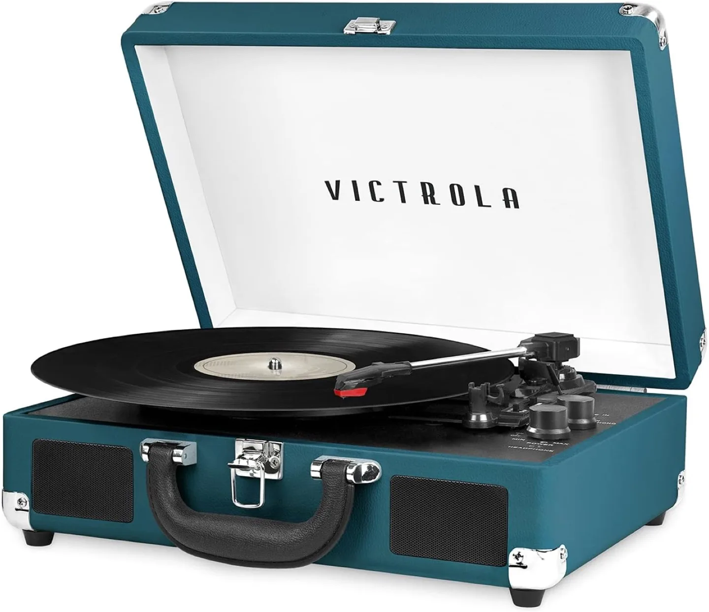 Victrola Vintage 3-Speed Bluetooth Record Player (Blue Coral) thumbnail