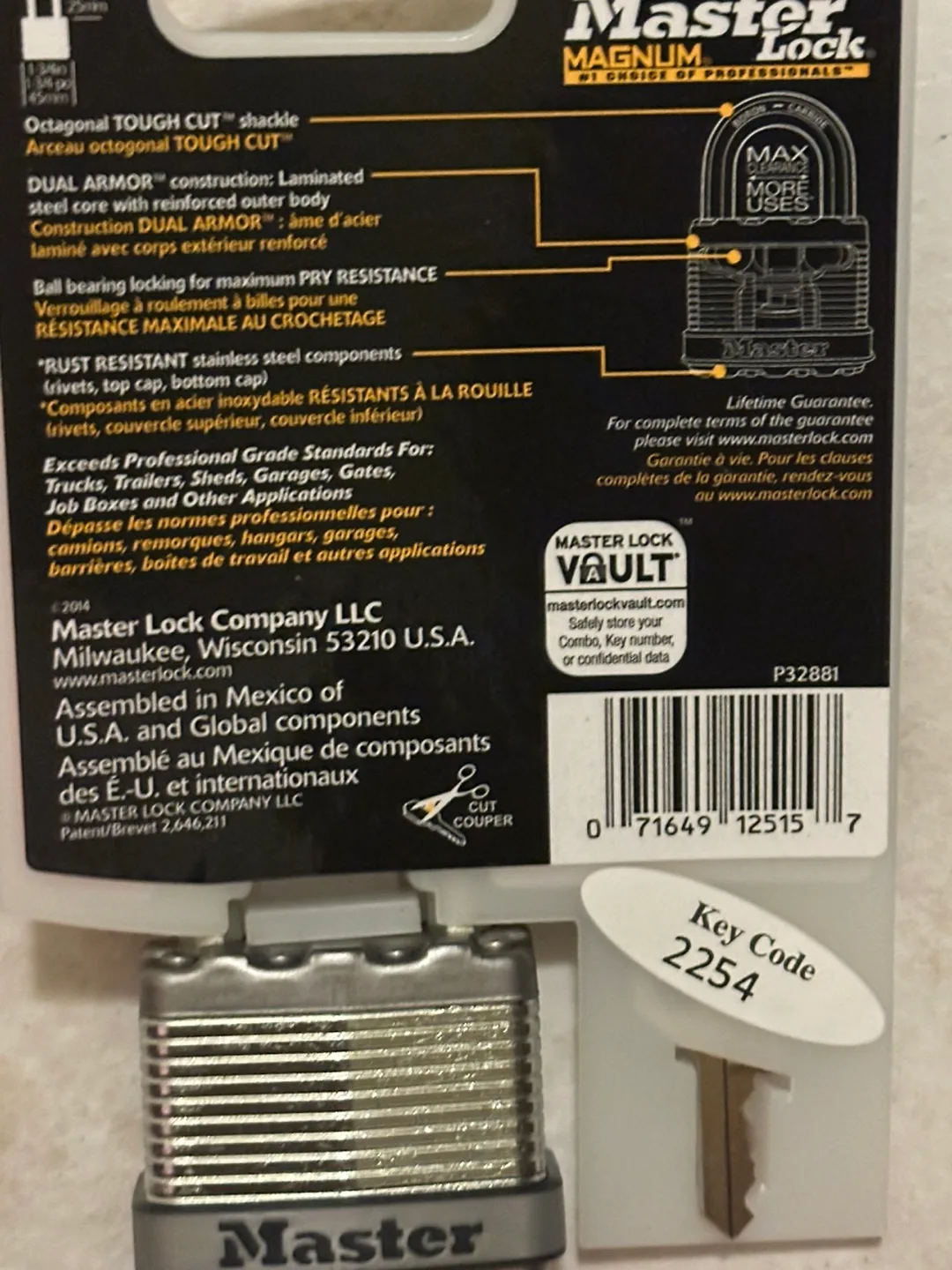 Master Lock Magnum Padlock - New in Package image indicator(2)
