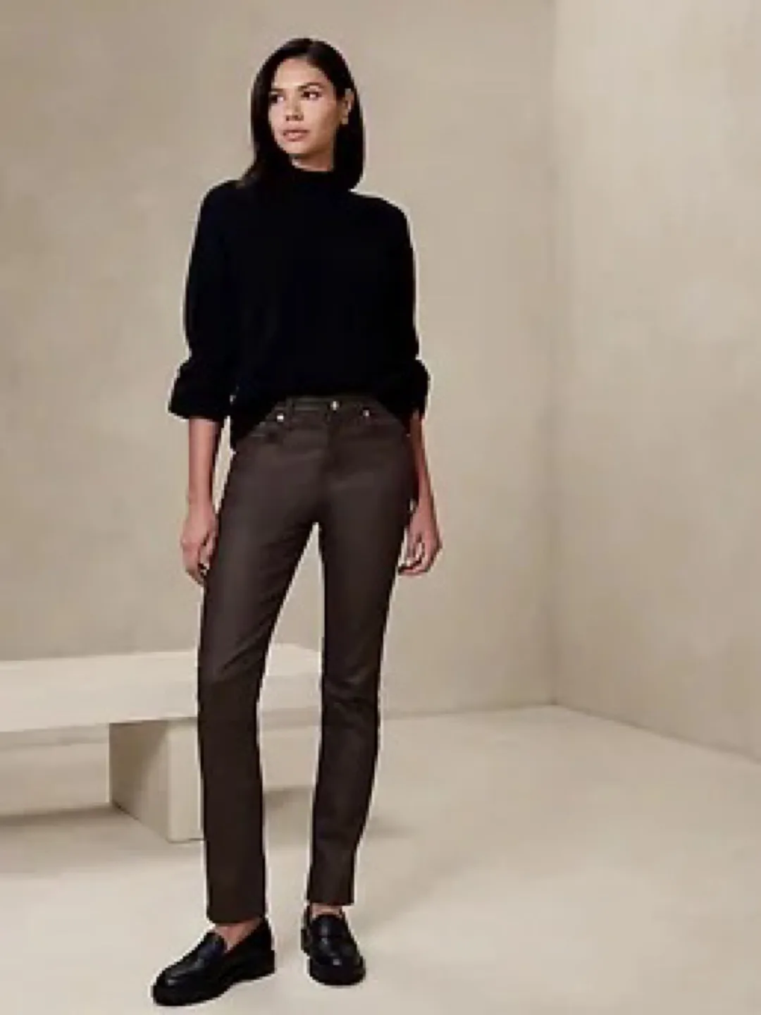 NWOT Banana Republic High-Rise Slim Coated Jeans Sz 26/2 image indicator(2)